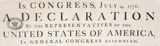 US Declaration of Independence Header